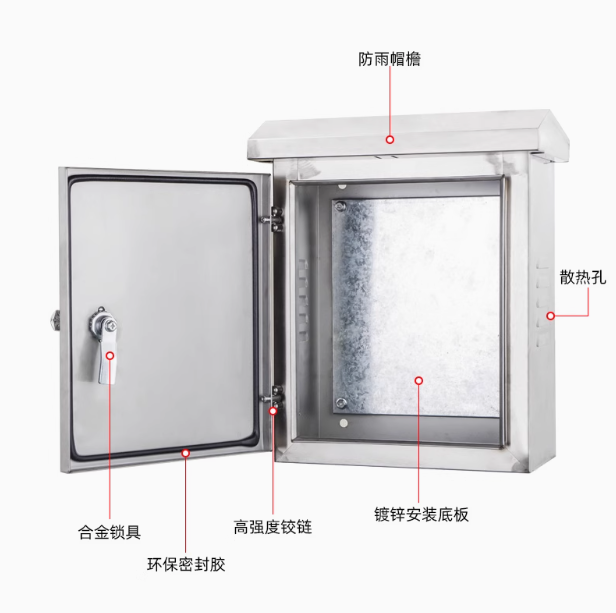 201户外不锈钢配电箱304电箱室外防雨工程家用设备监控布线配电箱
