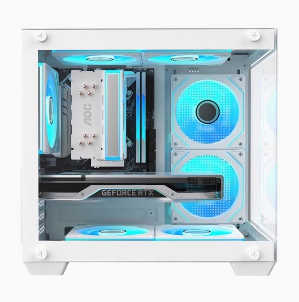 海景房机箱CG381W白色高颜值电脑台式matx主机箱
